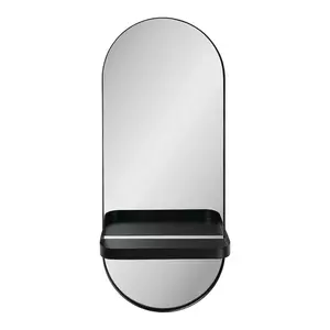 House Nordic oglindă de perete cu raft 25 x 12 x 60 cm culoarea negru imagine