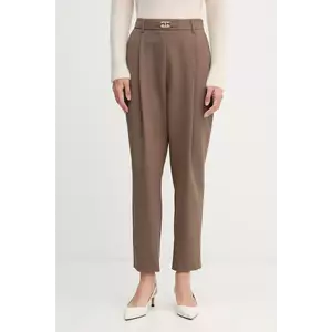 Gaudi pantaloni culoarea maro, fason tigareta, high waist, 521FD25011 imagine