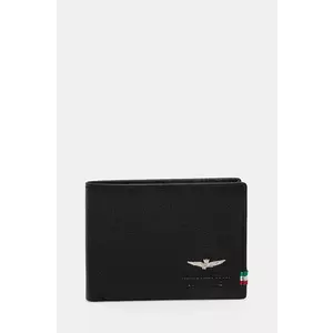 Aeronautica Militare portofel de piele barbati, culoarea negru imagine