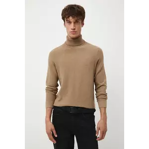 Medicine pulover de bumbac culoarea maro, cu guler imagine