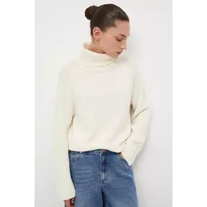 Medicine pulover din lână merino culoarea bej, cu guler imagine