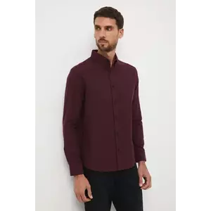 Medicine camasa culoarea bordo, cu guler button-down, slim imagine