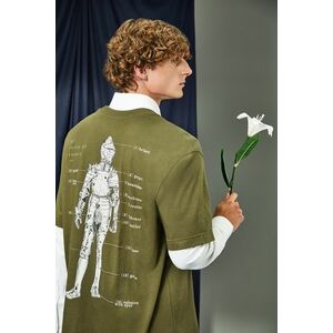 Medicine tricou din bumbac culoarea verde, cu imprimeu imagine
