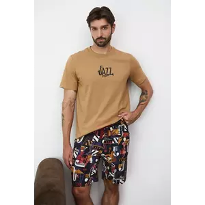 Medicine pijamale de bumbac culoarea bej, modelator imagine