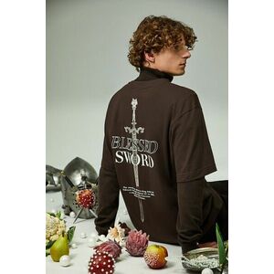 Medicine tricou din bumbac culoarea maro, cu imprimeu imagine