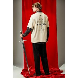 Medicine tricou din bumbac culoarea bej, cu imprimeu imagine