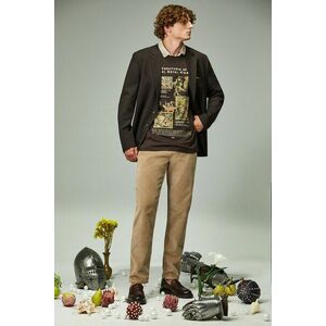 Medicine tricou din bumbac culoarea maro, cu imprimeu imagine