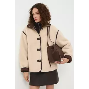 Medicine geaca culoarea bej, de tranzitie, oversize imagine