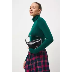 Medicine mânecă lungă cu lână culoarea verde, cu guler imagine