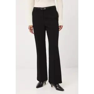 Medicine pantaloni culoarea negru, evazati, medium waist imagine