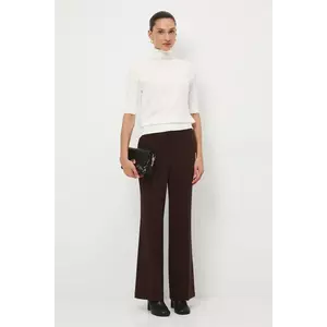 Medicine pantaloni culoarea maro, evazati, medium waist imagine