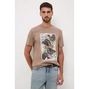 Medicine tricou din bumbac culoarea maro, cu imprimeu imagine