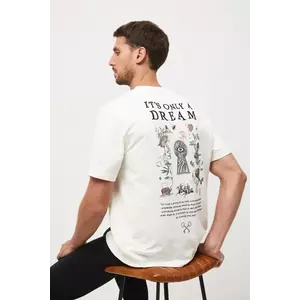 Medicine tricou din bumbac culoarea bej, cu imprimeu imagine