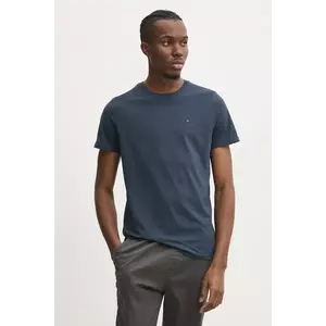 Tommy Jeans tricou din bumbac barbati, culoarea albastru marin, neted, DM0DM04411 imagine