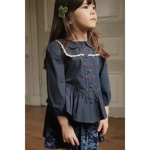 Konges Sløjd cămașă de bumbac pentru copii EMMY SHIRT GOTS culoarea bleumarin, KS104294 imagine
