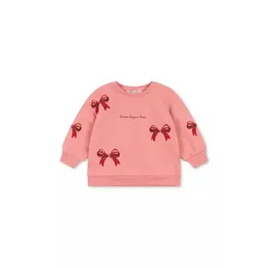 Konges Sløjd bluză copii LOU BOW SWEAT SHIRT OCS culoarea roz, cu model, KS104343 imagine