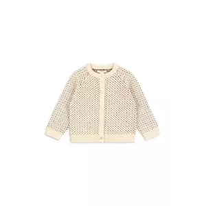 Konges Sløjd cardigan de lână pentru copii BILLI KNIT CARDIGAN culoarea bej, KS104233 imagine