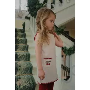 Konges Sløjd rochie de lână pentru copii COLLETTE DRESS culoarea bej, mini, drept, KS104271 imagine