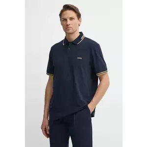 BOSS Green tricou polo barbati, culoarea albastru marin, cu imprimeu, 50506193 imagine