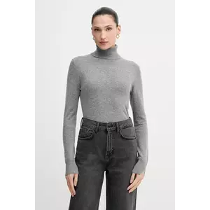 Sisley pulover din amestec de lână culoarea gri, light, cu guler, 102HM2174 imagine