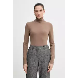 Sisley pulover din amestec de lână culoarea gri, light, cu guler, 102HM2174 imagine