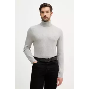 Sisley pulover din amestec de lână culoarea bej, light, cu guler, 102HS2177 imagine