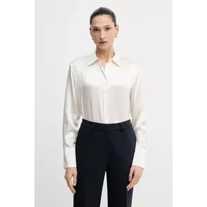 Sisley cămașă de matase culoarea gri, cu guler clasic, regular, 5LZMLQ05E imagine