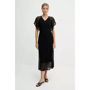 BOSS rochie culoarea negru, midi, evazați, 50548523 imagine