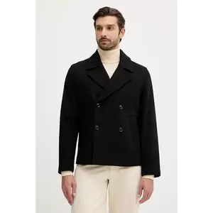 Sisley haină din amestec de lână culoarea negru, 2FCASN04A imagine