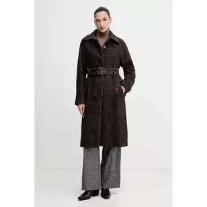 Sisley haină din amestec de lână culoarea maro, 21FKLN06C imagine