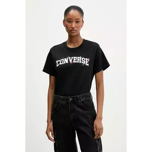 Converse tricou din bumbac culoarea negru, CVW5T026 imagine