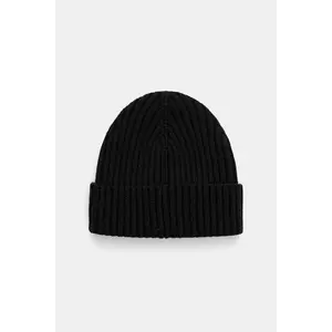 Sisley căciulă din amestec de lână culoarea negru, din tesatura uni, 132HSA00B imagine