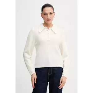 Gestuz pulover de lână culoarea bej, 10910589 imagine