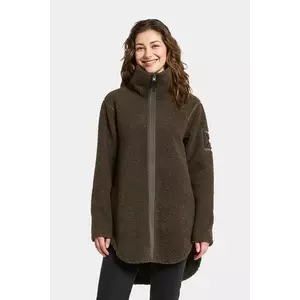 Didriksons hanorac fleece UMI culoarea maro, uni, 505941 imagine