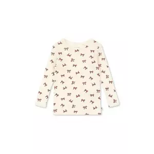 Konges Sløjd longsleeve din bumbac pentru copii MINNIE BLOUSE GOTS culoarea bej, KS104372 imagine