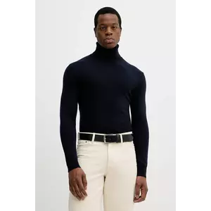 Sisley pulover din amestec de lână culoarea bej, light, cu guler, 102HS2177 imagine