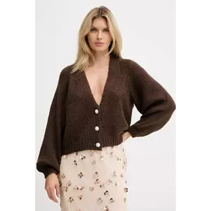 Haveone cardigan din amestec de lână culoarea maro, light, JIT-P021 imagine