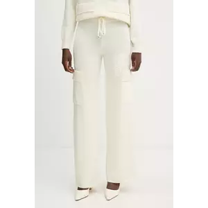ERMANNO Firenze pantaloni de trening cu lână culoarea bej, uni, 57TP027E85 imagine