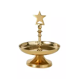 Boltze platou de Crăciun Liselle 23 cm culoarea galben imagine