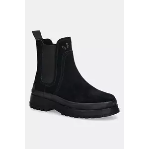 Gant botine din piele întoarsă Wintly culoarea negru, cu toc plat, izolare ușoară, 31553084 imagine