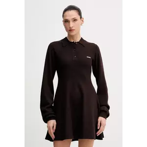 Rotate rochie culoarea maro, mini, evazați, 1154881667 imagine