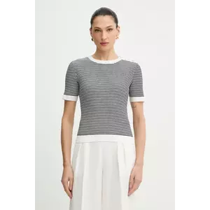 Morgan bluză culoarea bleumarin, în dungi, MCAMELI imagine