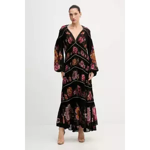 Farm Rio rochie culoarea negru, maxi, evazați, 342685 imagine