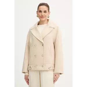 Morgan haină cu lână culoarea bej, GMOON imagine