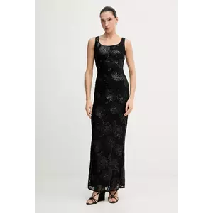 Rotate rochie culoarea negru, maxi, mulată, 115217100 imagine