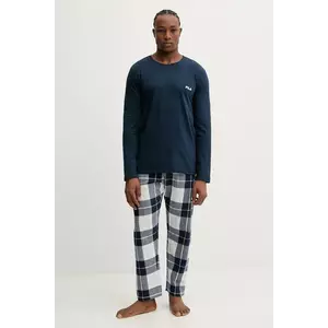 Fila pijamale de bumbac culoarea bleumarin, cu imprimeu, FPW1237 imagine