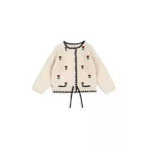 Konges Sløjd cardigan din bumbac pentru copii ISKA CARDIGAN culoarea bej, KS104315 imagine