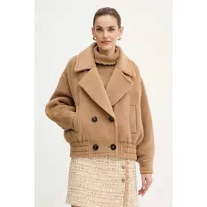 Luisa Spagnoli palton de lână culoarea bej, 542665 imagine