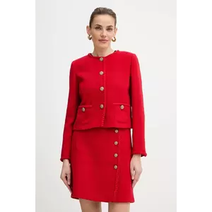 Luisa Spagnoli jachetă cu lână culoarea roșu, un singur rând de nasturi, uni, 542705 imagine