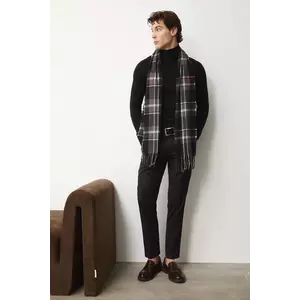 Medicine pulover din lână merino culoarea negru, light, cu guler imagine